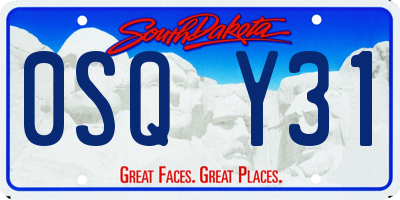 SD license plate 0SQY31