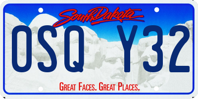 SD license plate 0SQY32