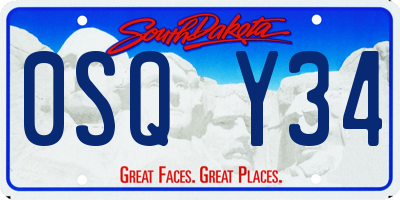 SD license plate 0SQY34