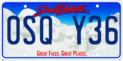 SD license plate 0SQY36