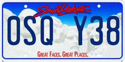 SD license plate 0SQY38