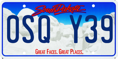 SD license plate 0SQY39