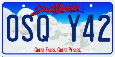 SD license plate 0SQY42