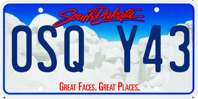 SD license plate 0SQY43