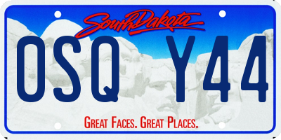 SD license plate 0SQY44