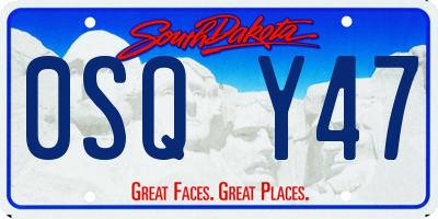 SD license plate 0SQY47