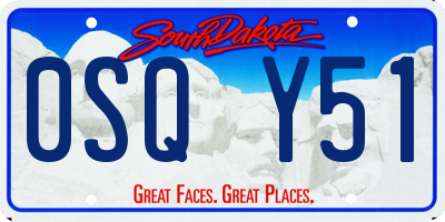 SD license plate 0SQY51