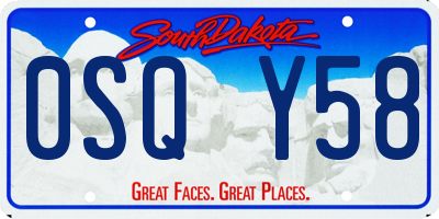 SD license plate 0SQY58