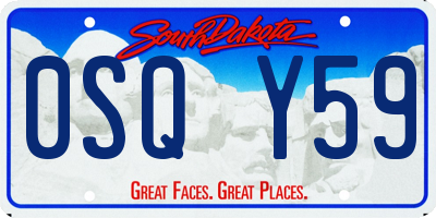 SD license plate 0SQY59