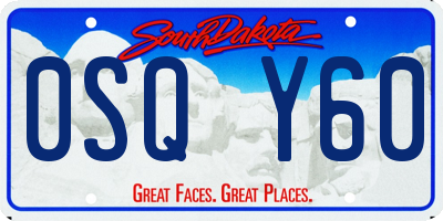 SD license plate 0SQY60