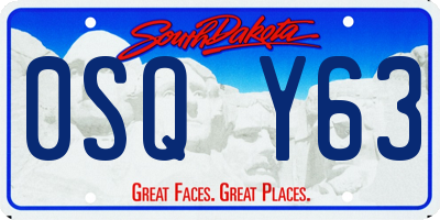SD license plate 0SQY63