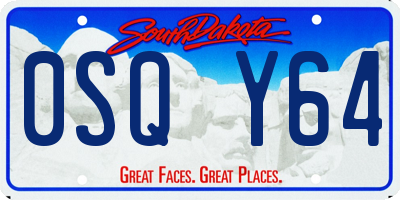 SD license plate 0SQY64