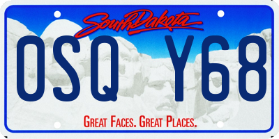 SD license plate 0SQY68