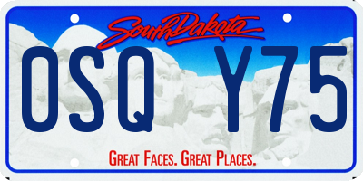 SD license plate 0SQY75