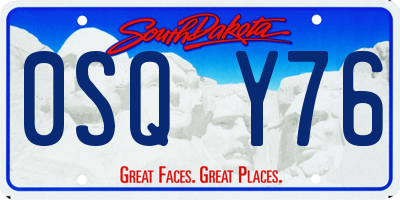 SD license plate 0SQY76