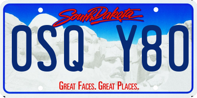 SD license plate 0SQY80