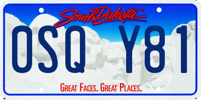 SD license plate 0SQY81