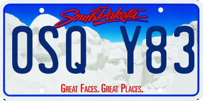 SD license plate 0SQY83