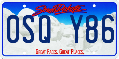SD license plate 0SQY86
