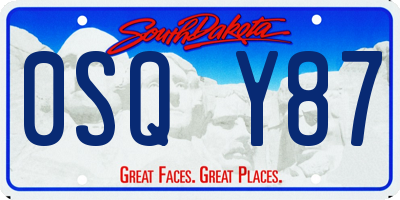 SD license plate 0SQY87