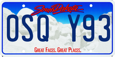 SD license plate 0SQY93