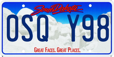 SD license plate 0SQY98