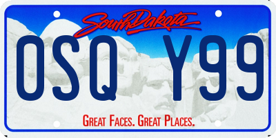 SD license plate 0SQY99