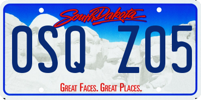 SD license plate 0SQZ05