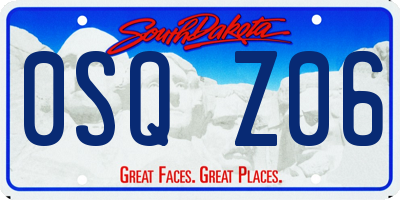 SD license plate 0SQZ06