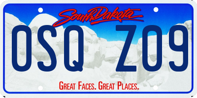 SD license plate 0SQZ09