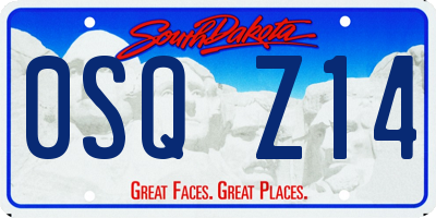 SD license plate 0SQZ14
