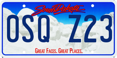 SD license plate 0SQZ23