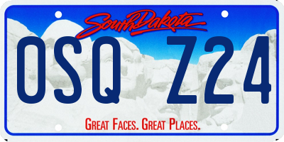 SD license plate 0SQZ24