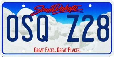 SD license plate 0SQZ28