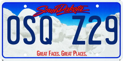 SD license plate 0SQZ29