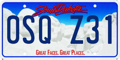 SD license plate 0SQZ31