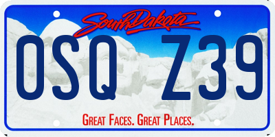 SD license plate 0SQZ39