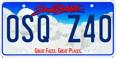 SD license plate 0SQZ40