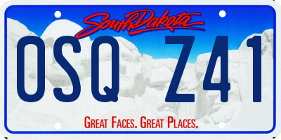 SD license plate 0SQZ41