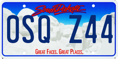 SD license plate 0SQZ44
