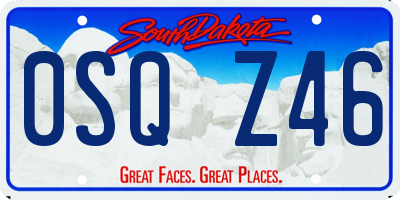 SD license plate 0SQZ46