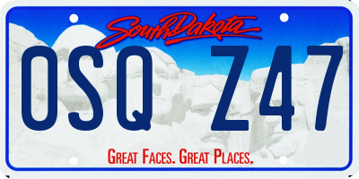 SD license plate 0SQZ47