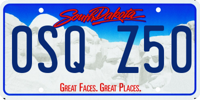 SD license plate 0SQZ50