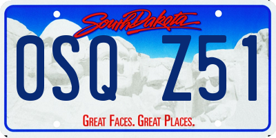 SD license plate 0SQZ51