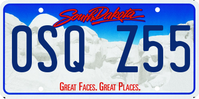 SD license plate 0SQZ55