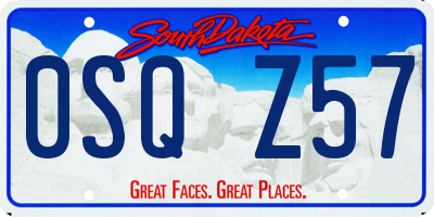 SD license plate 0SQZ57