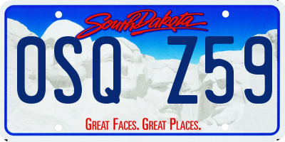 SD license plate 0SQZ59