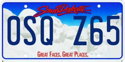 SD license plate 0SQZ65
