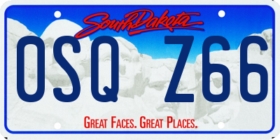 SD license plate 0SQZ66