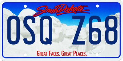 SD license plate 0SQZ68